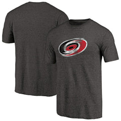 NHL Carolina Hurricanes Distressed Team Primary Logo Tri-Blend T-Shirt - Black