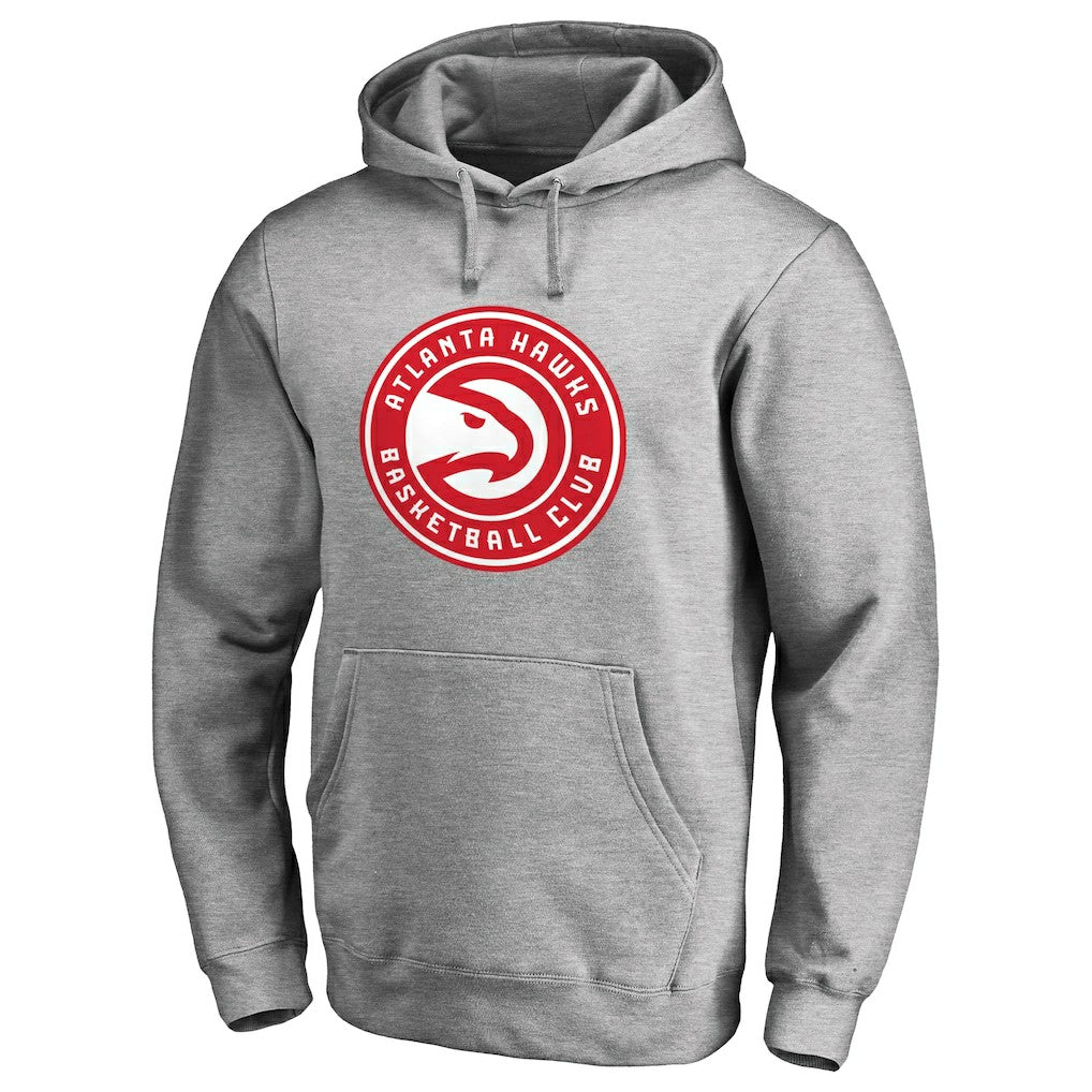 Atlanta Hawks Primary Logo Pullover Hoodie Heather Gray
