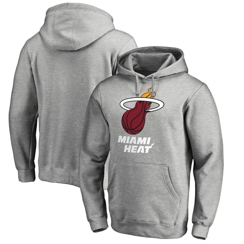 Miami Heat Primary Logo Pullover Hoodie Heather Gray