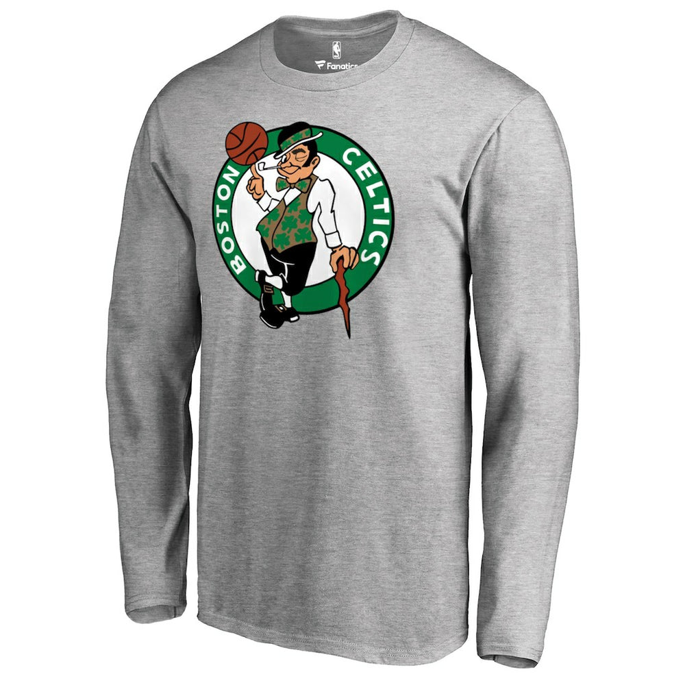 Boston Celtics Primary Logo Long Sleeve T-Shirt Heather Gray