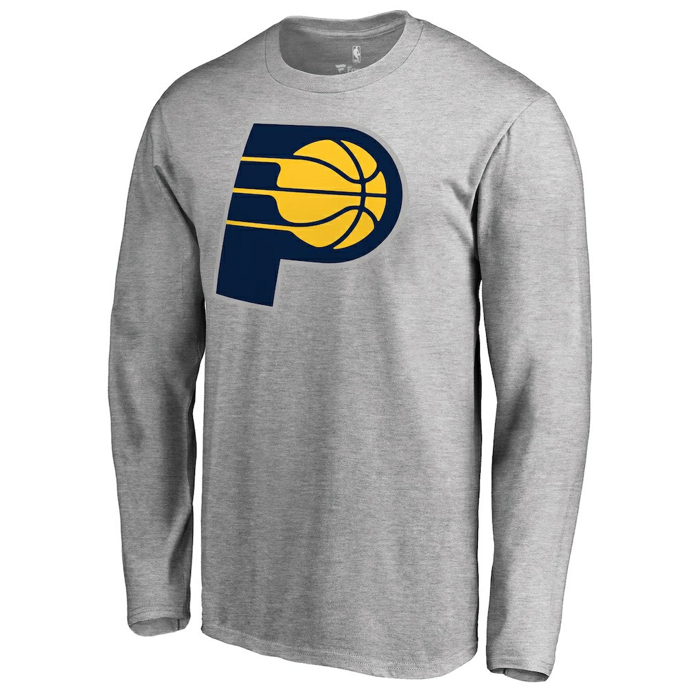 Indiana Pacers Primary Logo Long Sleeve T-Shirt Heather Gray