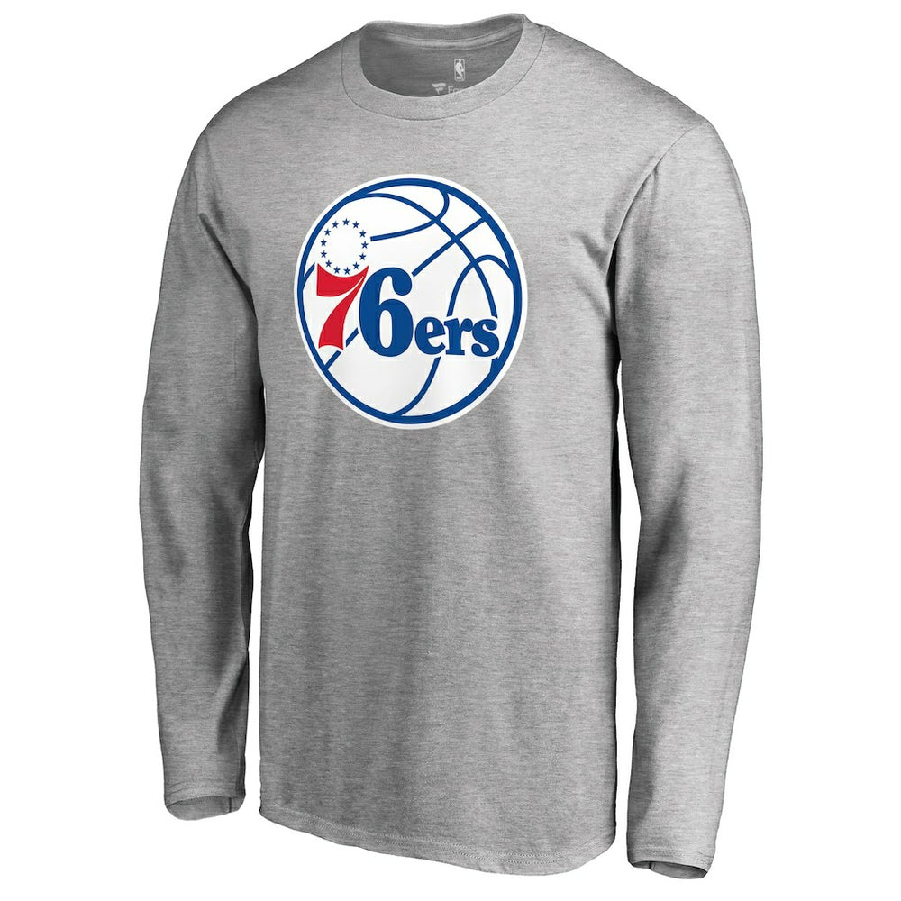Philadelphia 76ers Primary Logo II Long Sleeve T-Shirt Heathered Gray