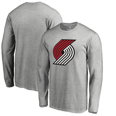Portland Trail Blazers Primary Logo Long Sleeve T-Shirt Heather Gray