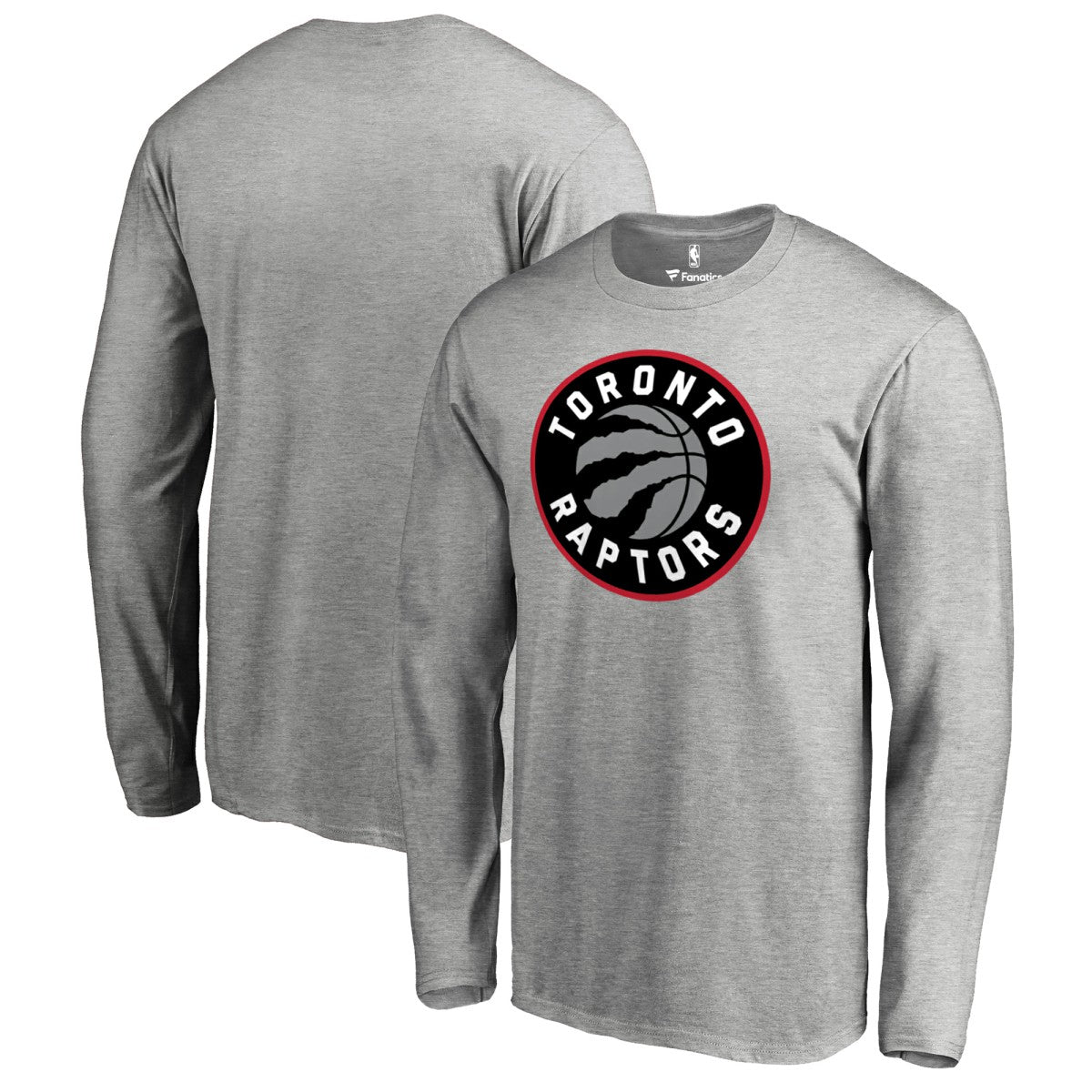 Toronto Raptors Primary Logo Long Sleeve T-Shirt Heather Gray