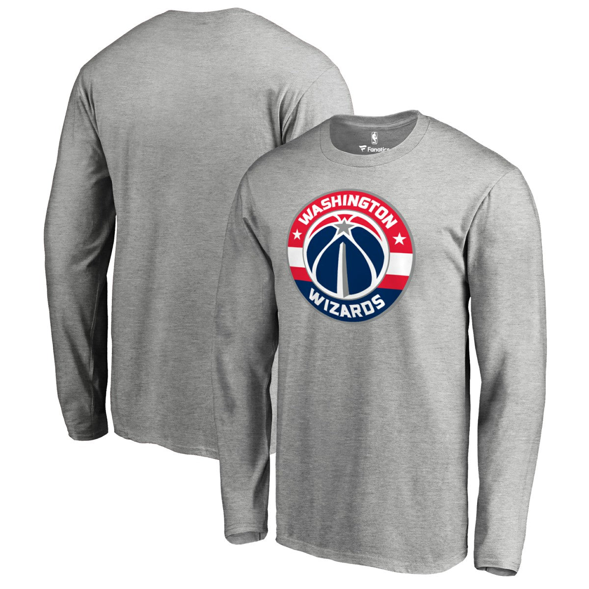 Washington Wizards Primary Logo Long Sleeve T-Shirt Heather Gray