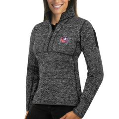 NHL Columbus Blue Jackets Antigua Women's Fortune Half-Zip Sweatshirt - Charcoal
