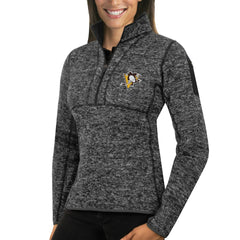 NHL Pittsburgh Penguins Antigua Women's Fortune Half-Zip Sweatshirt - Charcoal