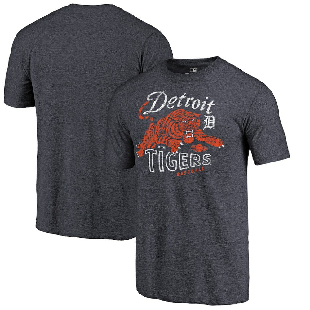 Detroit Tigers Tiger Claw Hometown Tri-Blend T-Shirt - Navy T-shirts