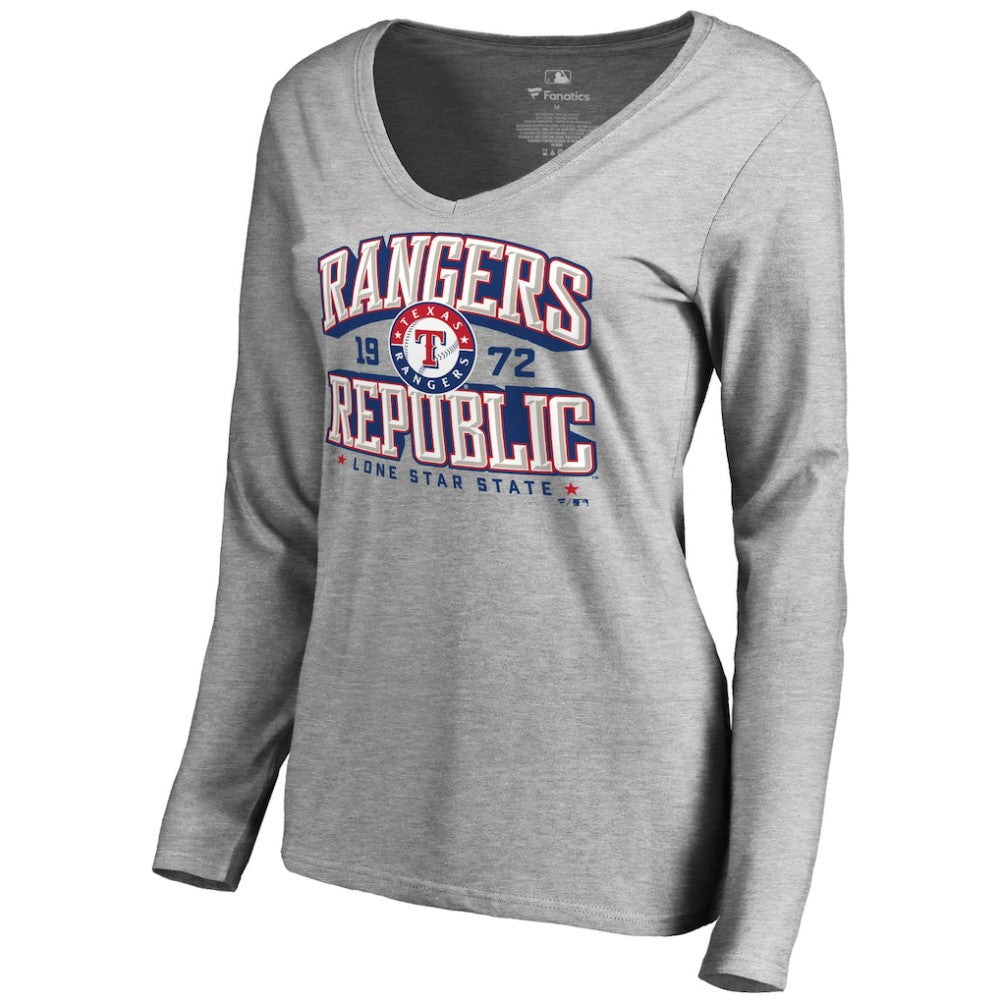 Texas Rangers Women's Rangers Republic Hometown Long Sleeve T-Shirt - Ash T-shirts