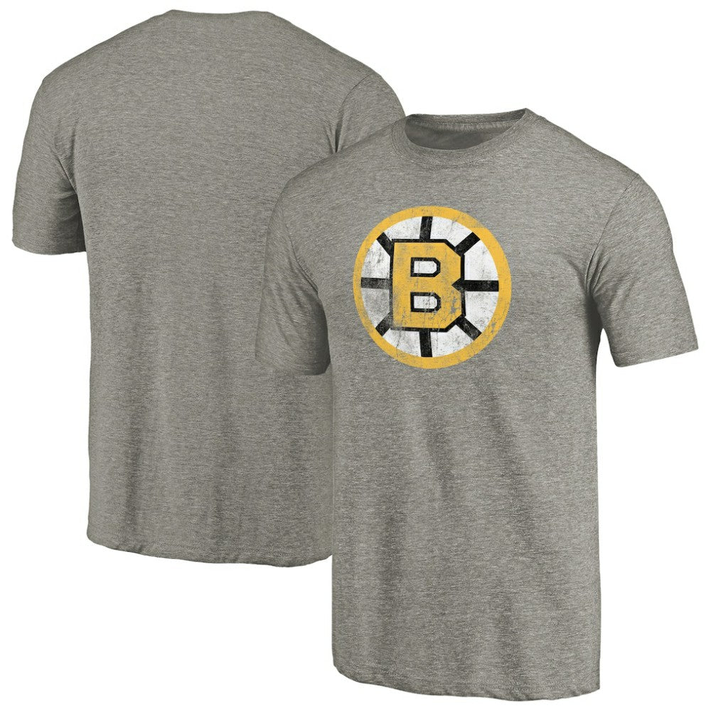 NHL Boston Bruins Throwback Logo 1989-1990 Tri-Blend T-Shirt - Ash