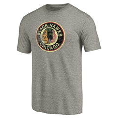 NHL Chicago Blackhawks Throwback Logo 1937-1938 Tri-Blend T-Shirt - Ash