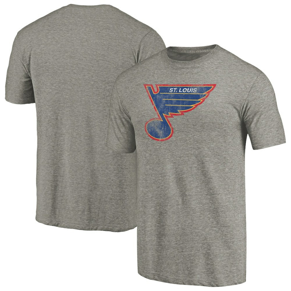 NHL St. Louis Blues Throwback Logo 1987-1989 Tri-Blend T-Shirt - Ash