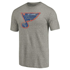 NHL St. Louis Blues Throwback Logo 1987-1989 Tri-Blend T-Shirt - Ash