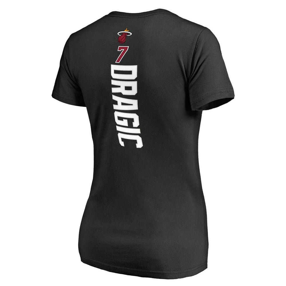 Goran Dragic Miami Heat Women's Backer V-Neck T-Shirt Black