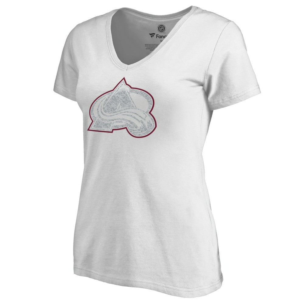 NHL Colorado Avalanche Women's Whiteout V-Neck T-Shirt - White