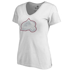 NHL Colorado Avalanche Women's Whiteout V-Neck T-Shirt - White