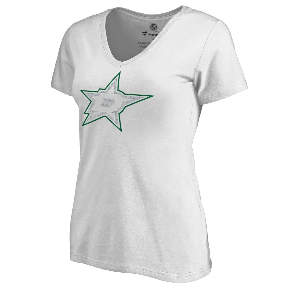 NHL Dallas Stars Women's Whiteout V-Neck T-Shirt - White