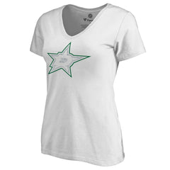 NHL Dallas Stars Women's Whiteout V-Neck T-Shirt - White