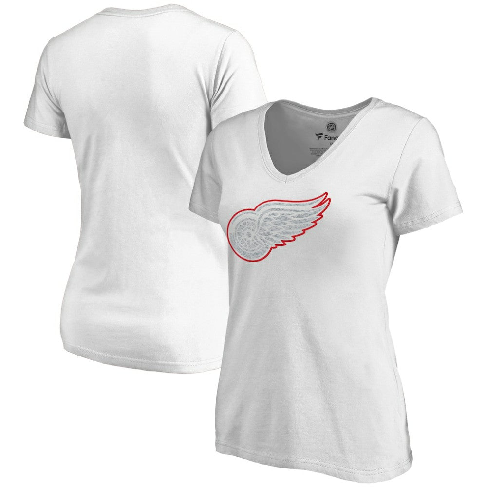 NHL Detroit Red Wings Women's Whiteout V-Neck T-Shirt - White