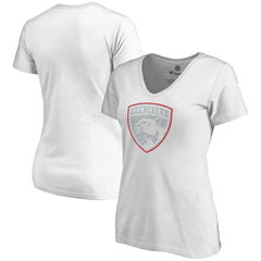 NHL Florida Panthers Women's Whiteout V-Neck T-Shirt - White