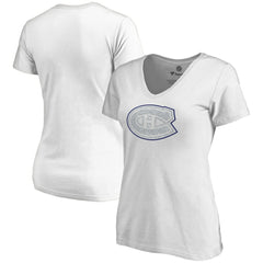 NHL Montreal Canadiens Women's Whiteout V-Neck T-Shirt - White