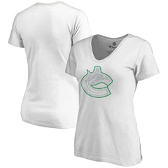 NHL Vancouver Canucks Women's Whiteout V-Neck T-Shirt - White