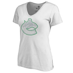 NHL Vancouver Canucks Women's Whiteout V-Neck T-Shirt - White