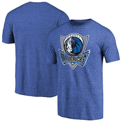 Dallas Mavericks Distressed Team Logo Tri-Blend T-Shirt Heather Royal