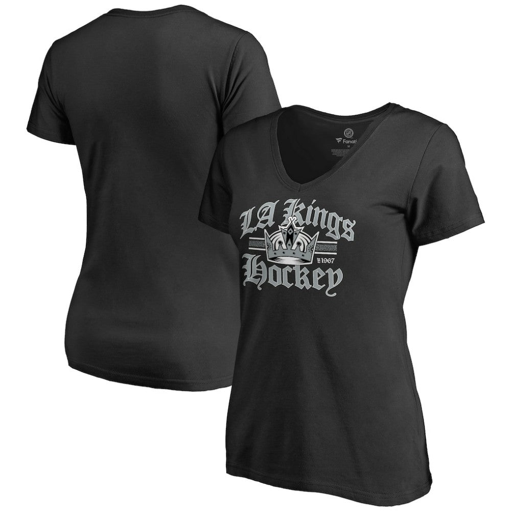 NHL Los Angeles Kings Women's Hometown Collection The Crown V-Neck T-Shirt - Black