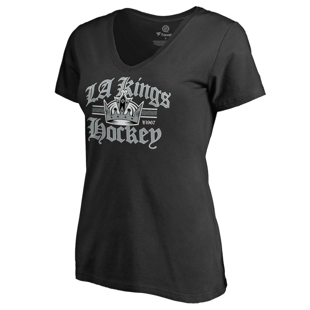 NHL Los Angeles Kings Women's Hometown Collection The Crown V-Neck T-Shirt - Black