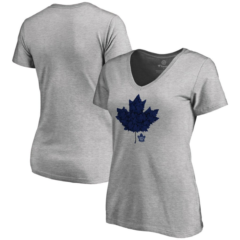 NHL Toronto Maple Leafs Women's Hometown Collection Leafs V-Neck T-Shirt - ash