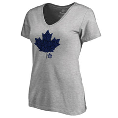 NHL Toronto Maple Leafs Women's Hometown Collection Leafs V-Neck T-Shirt - ash
