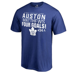NHL Auston Matthews Toronto Maple Leafs Four Goals T-Shirt - Royal