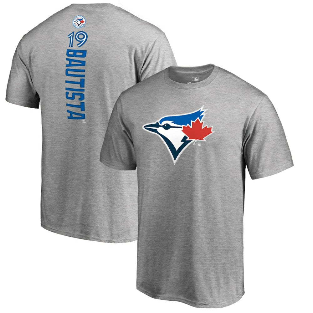 Jose Bautista Toronto Blue Jays Backer Name & Number T-Shirt - Heather Gray T-shirts