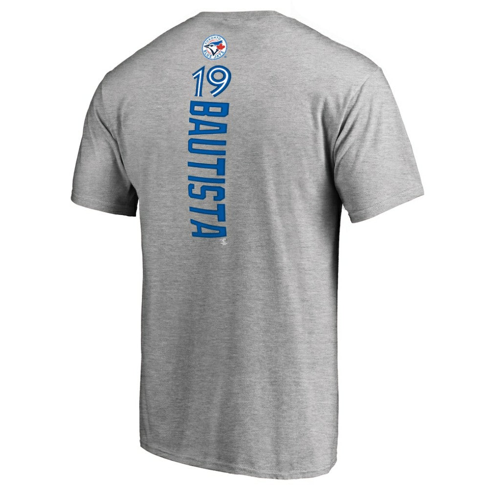 Jose Bautista Toronto Blue Jays Backer Name & Number T-Shirt - Heather Gray T-shirts