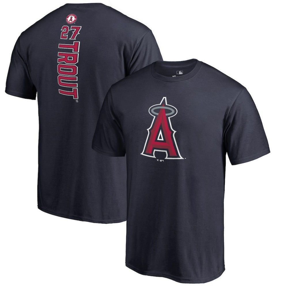 Mike Trout Los Angeles Angels Backer T-Shirt - Navy T-shirts
