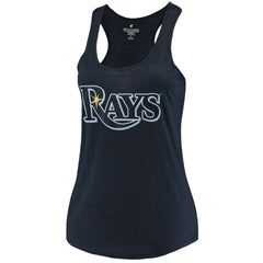 Tampa Bay Rays Soft as a Grape Women's Plus Size Swing for the Fences Racerback Tank Top - Navy Tanks