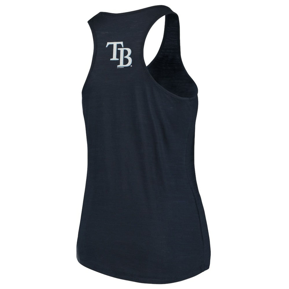 Tampa Bay Rays Soft as a Grape Women's Plus Size Swing for the Fences Racerback Tank Top - Navy Tanks