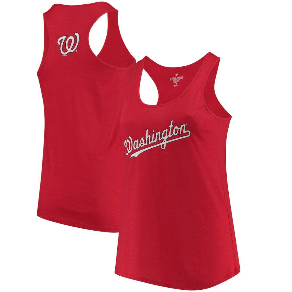 Washington Nationals Soft as a Grape Women's Plus Size Swing for the Fences Racerback Tank Top - Red Tanks