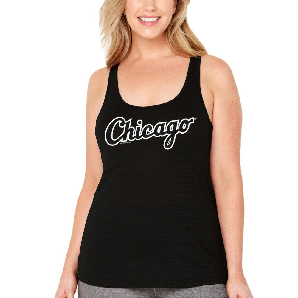 Chicago White Sox Soft as a Grape Women's Plus Size Swing for the Fences Racerback Tank Top - Black Tanks