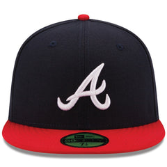 Atlanta Braves New Era Home Authentic Collection On-Field 59FIFTY Fitted Hat - Navy/Red Hats