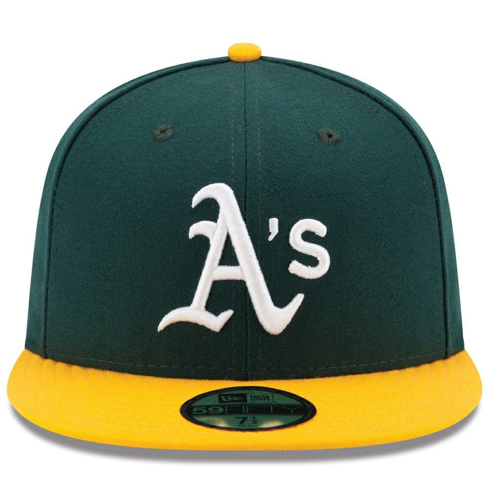 Athletics New Era Home Authentic Collection On-Field 59FIFTY Fitted Hat - Green/Yellow Hats