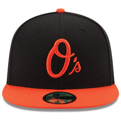 Baltimore Orioles New Era Alternate Authentic Collection On Field 59FIFTY Performance Fitted Hat - Black/Orange Hats