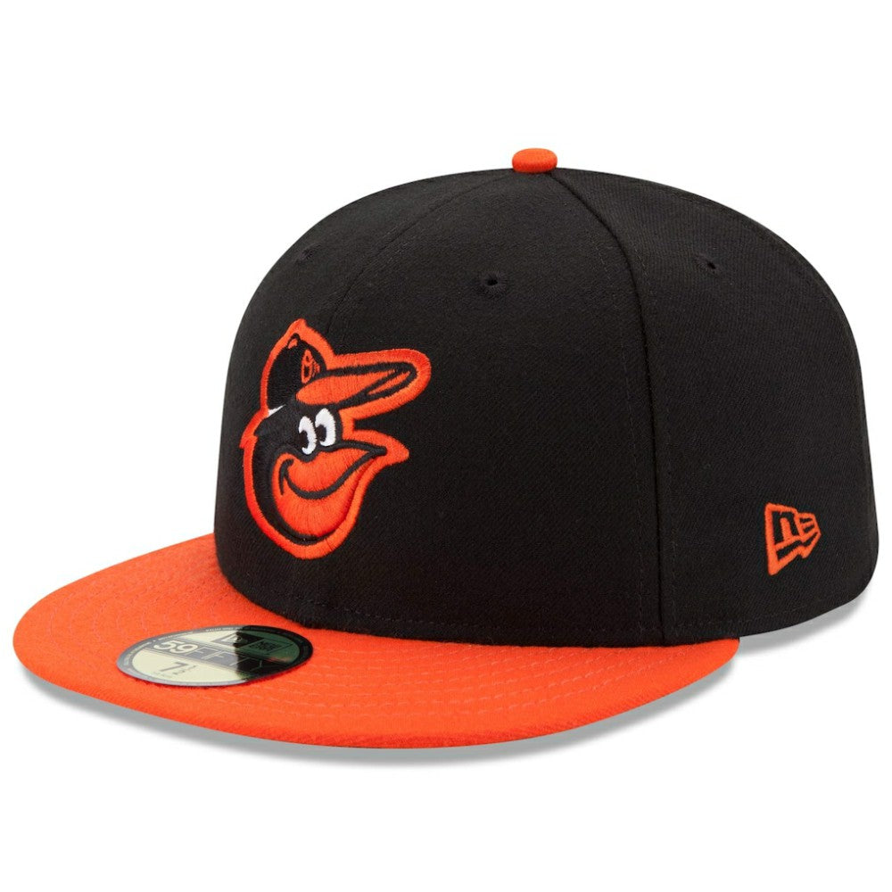 Baltimore Orioles New Era Road Authentic Collection On-Field 59FIFTY Fitted Hat - Black/Orange Hats