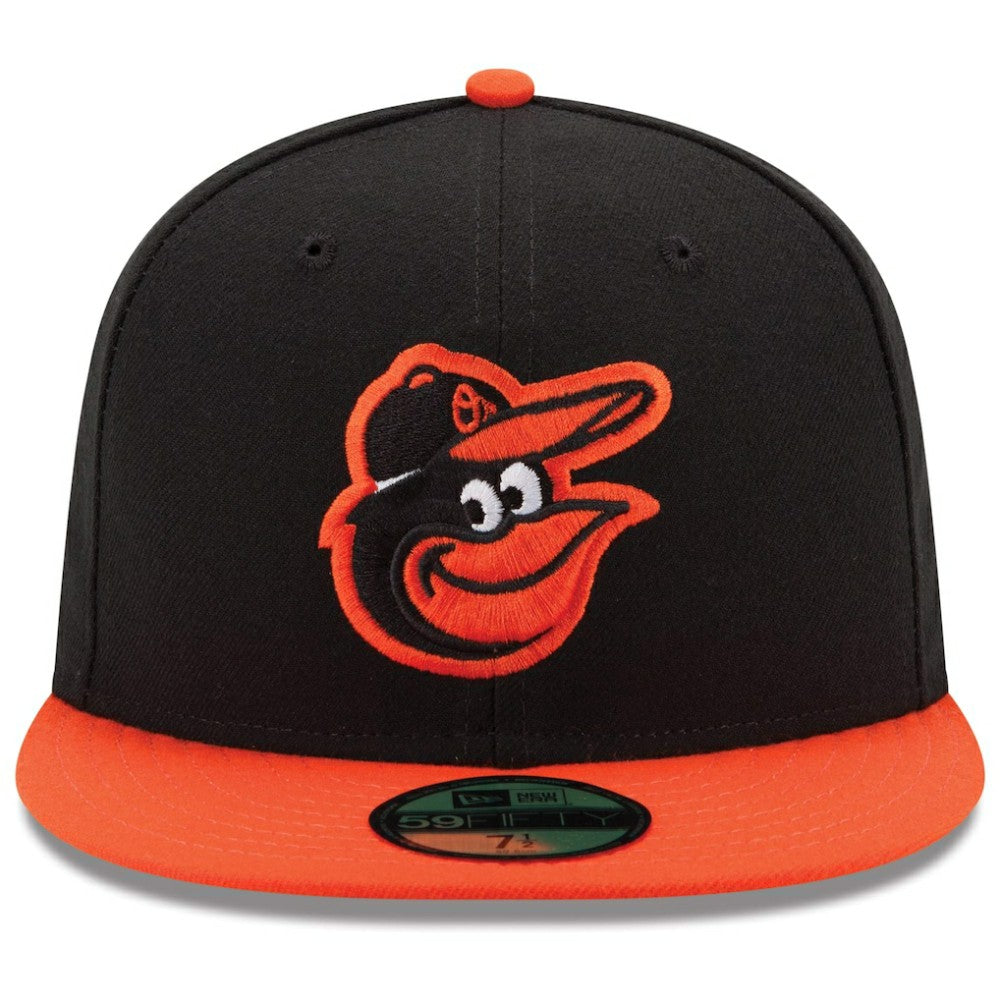 Baltimore Orioles New Era Road Authentic Collection On-Field 59FIFTY Fitted Hat - Black/Orange Hats