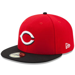 Cincinnati Reds New Era Road Authentic Collection On-Field 59FIFTY Fitted Hat - Red/Black Hats