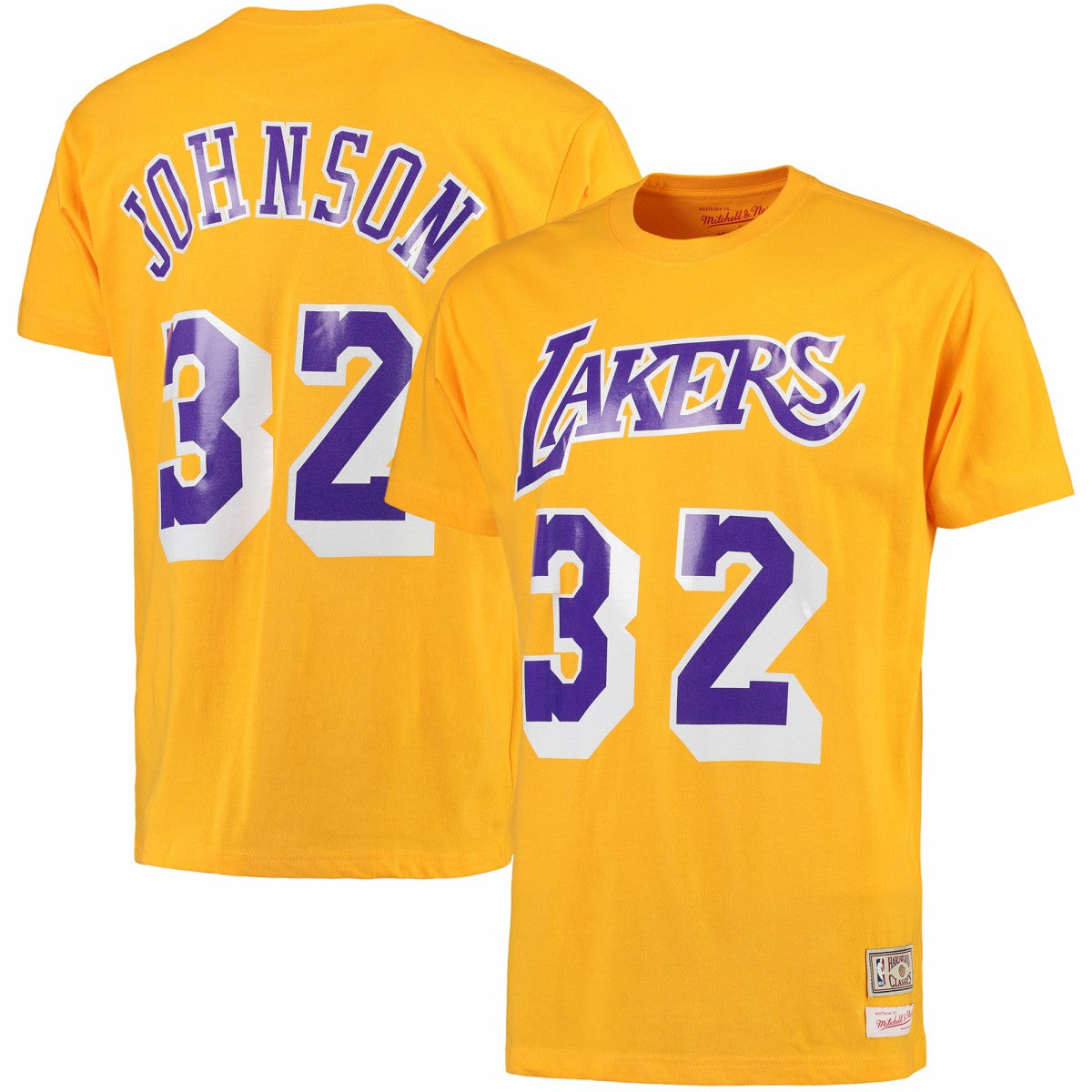 Magic Johnson Los Angeles Lakers Hardwood Classics Retro Name & Number T-Shirt Gold