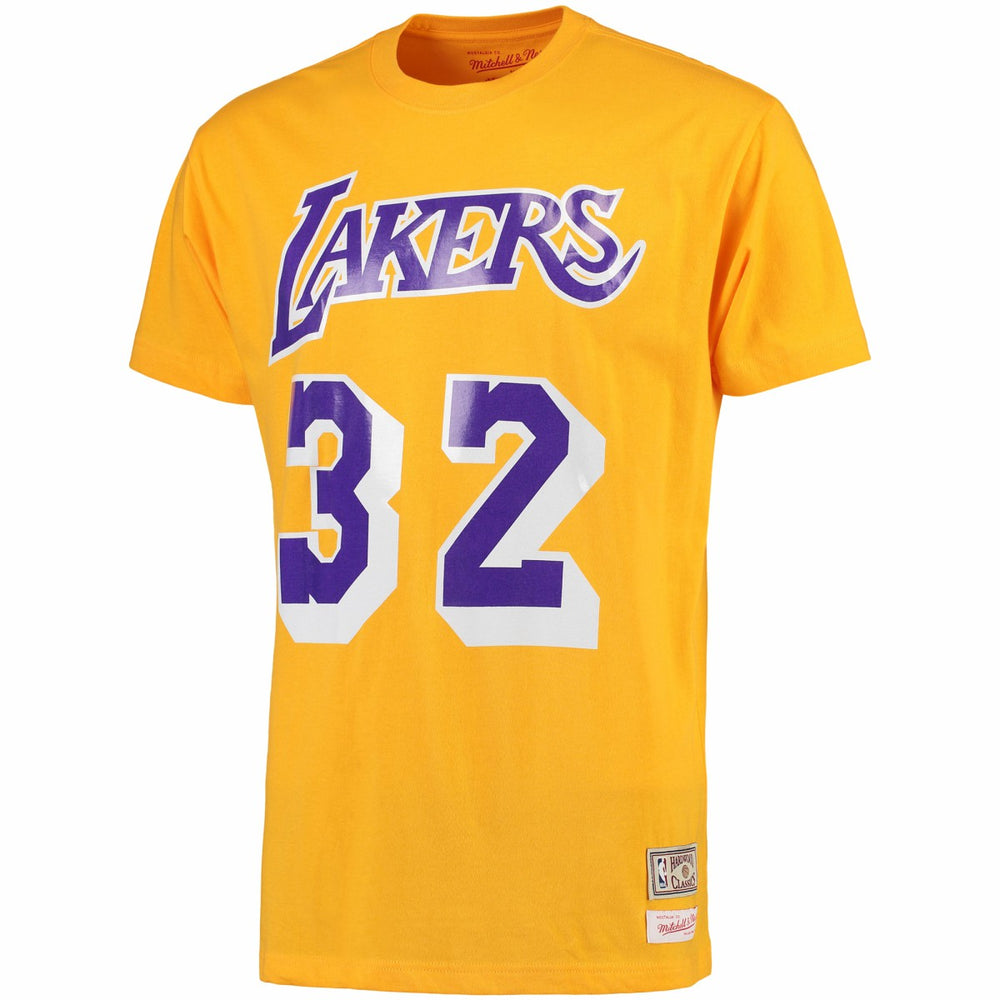 Magic Johnson Los Angeles Lakers Hardwood Classics Retro Name & Number T-Shirt Gold