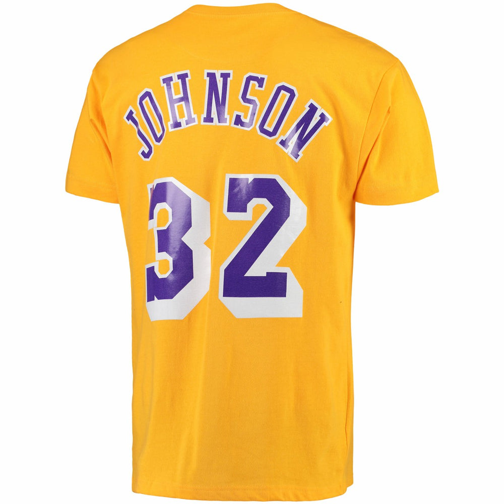 Magic Johnson Los Angeles Lakers Hardwood Classics Retro Name & Number T-Shirt Gold