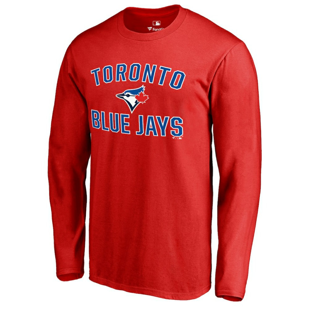 Toronto Blue Jays Wordmark Long Sleeve T-Shirt - Red T-shirts